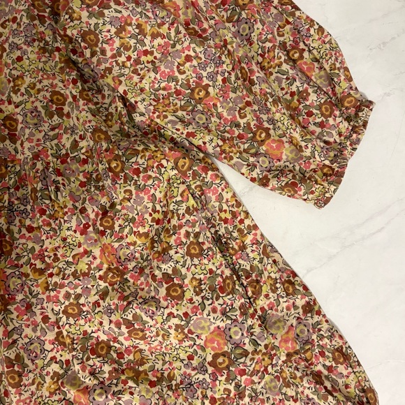 Natural Life Sz XL Yellow Pink Floral Puff Sleeve April Maxi Dress Cottagecore - Picture 6 of 6
